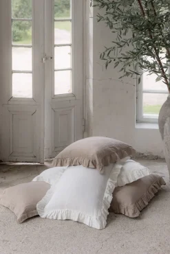 Bohemian frill pellavatyynynpäällinen, cashmere