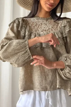 Boho Lace pellavapaita, savanna