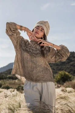 Boho Lace pellavapaita, savanna