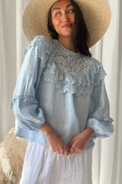 Boho Lace pellavapaita, vaaleansininen