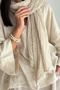 Boho mesh pellavahuivi, hiekka