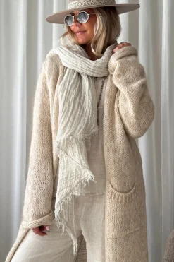 Boho mesh pellavahuivi, hiekka