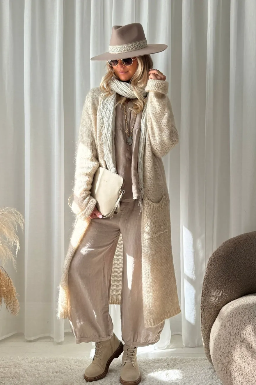 Boho mesh pellavahuivi, hiekka