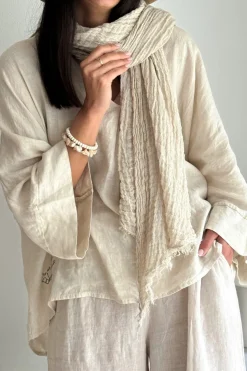 Boho mesh pellavahuivi, hiekka