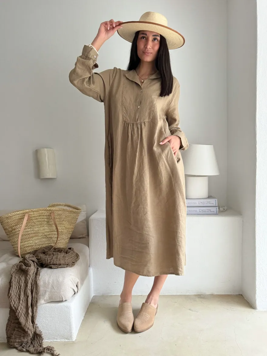 Boho mesh pellavahuivi, savanna