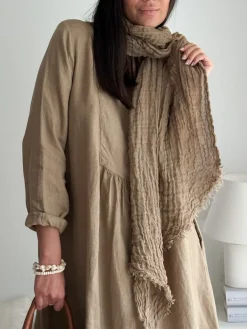 Boho mesh pellavahuivi, savanna