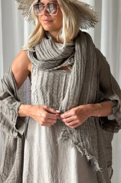 Boho mesh pellavahuivi, taupe