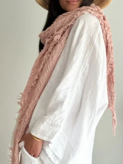 Boho mesh pellavahuivi, vaaleanpunainen