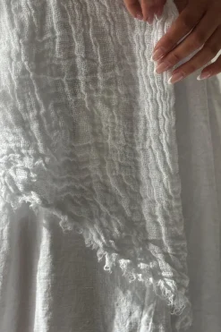 Boho mesh pellavahuivi, valkoinen