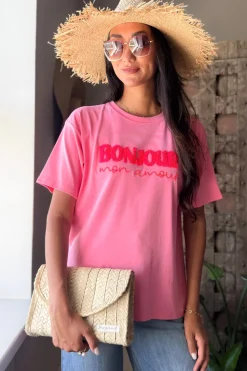 Bonjour t-paita candy pink