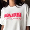 Bonjour t-paita, valkoinen