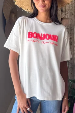 Bonjour t-paita, valkoinen