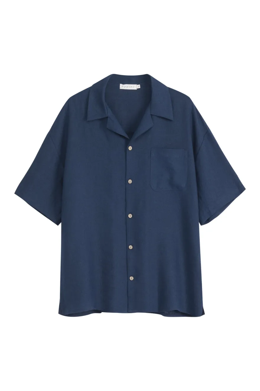 Boxy pellavapaita, navy
