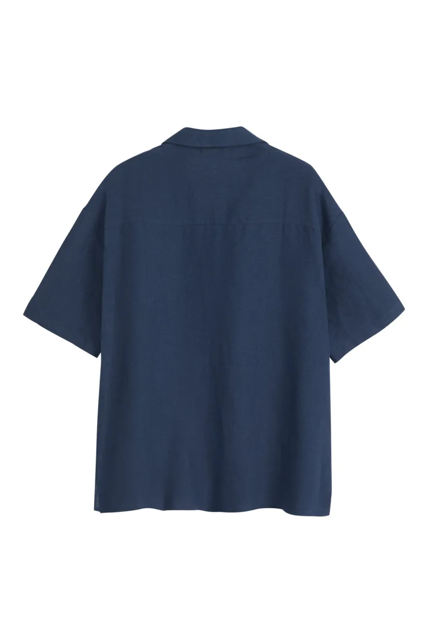 Boxy pellavapaita, navy