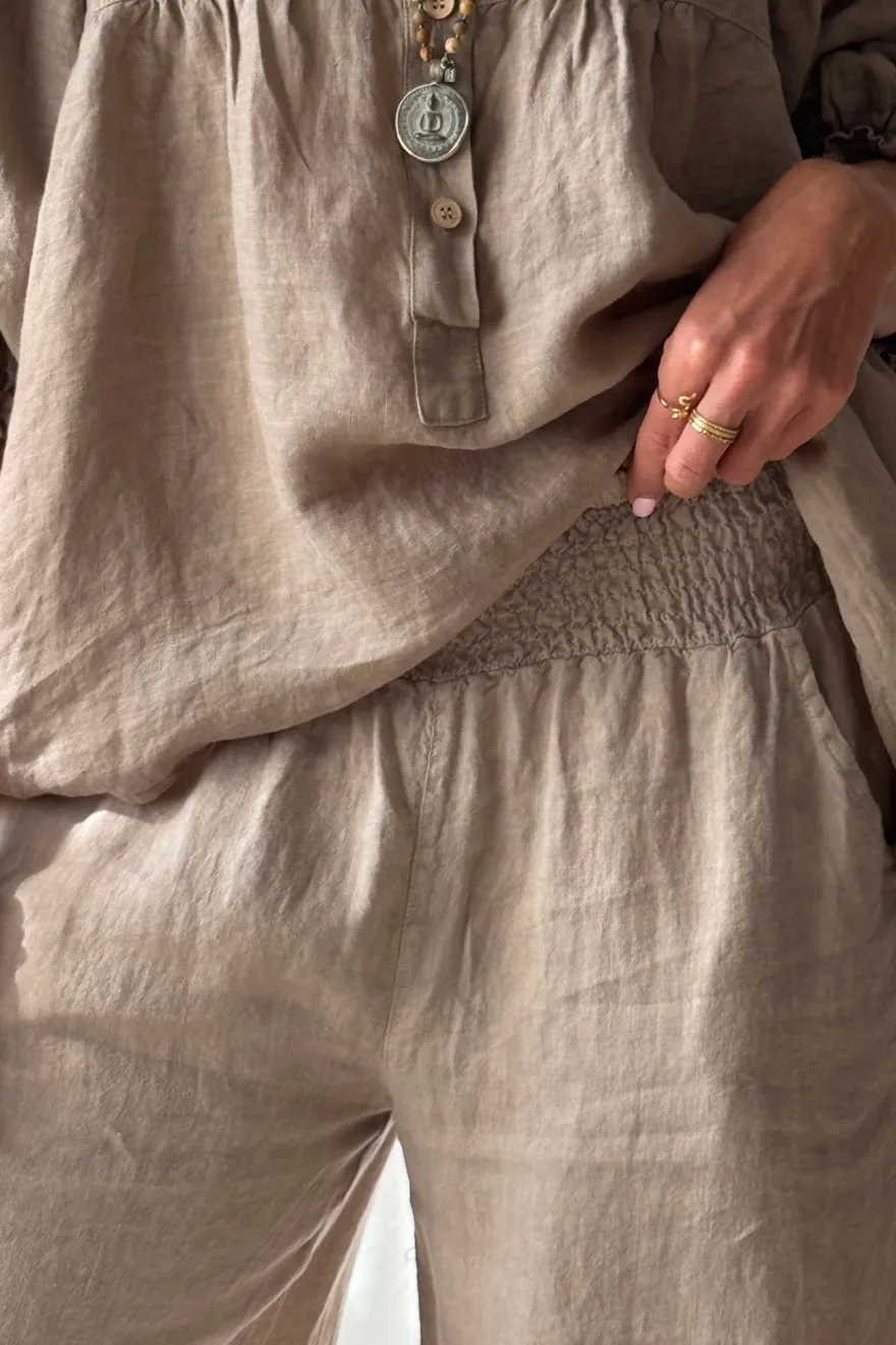 Bubble Boho pellavahousut, cashmere