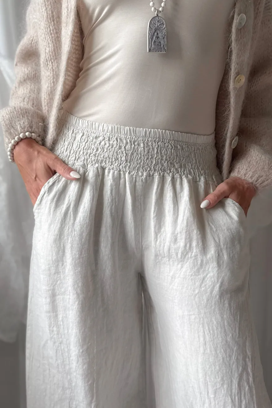 Bubble Boho pellavahousut, hiekka