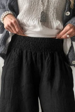 Bubble Boho pellavahousut, musta