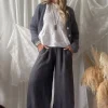 Bubble Boho pellavahousut, smoke