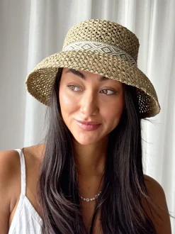 Bucket hattu raffia, camo