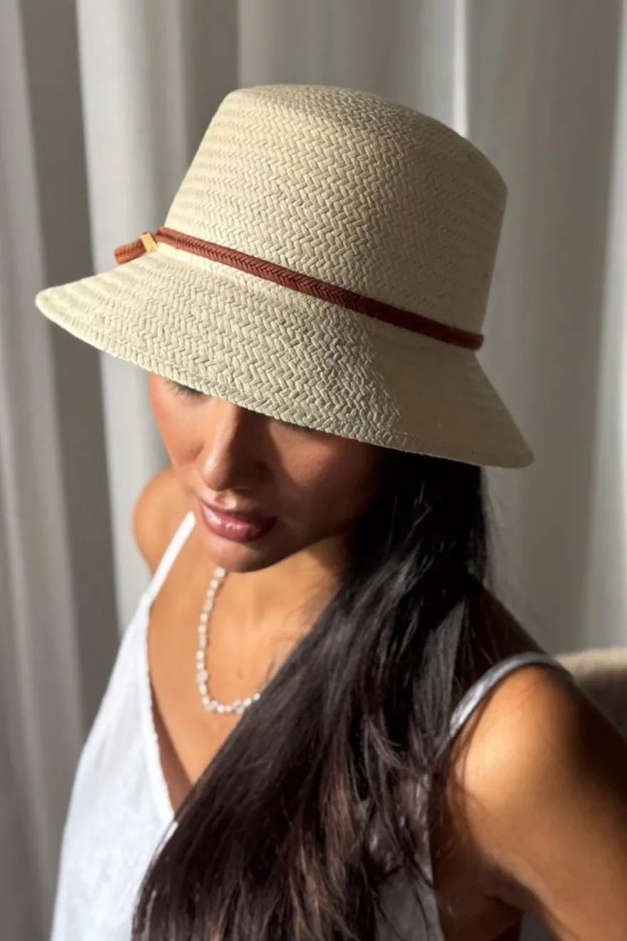 Bucket hattu, vaalea natural