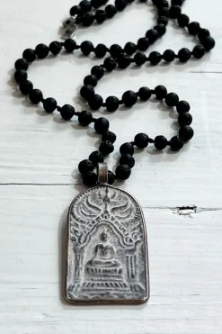 Buddha 65 kaulakoru, musta