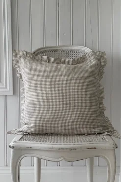 Bypias Ruffle pellavatyynyliina, beige check