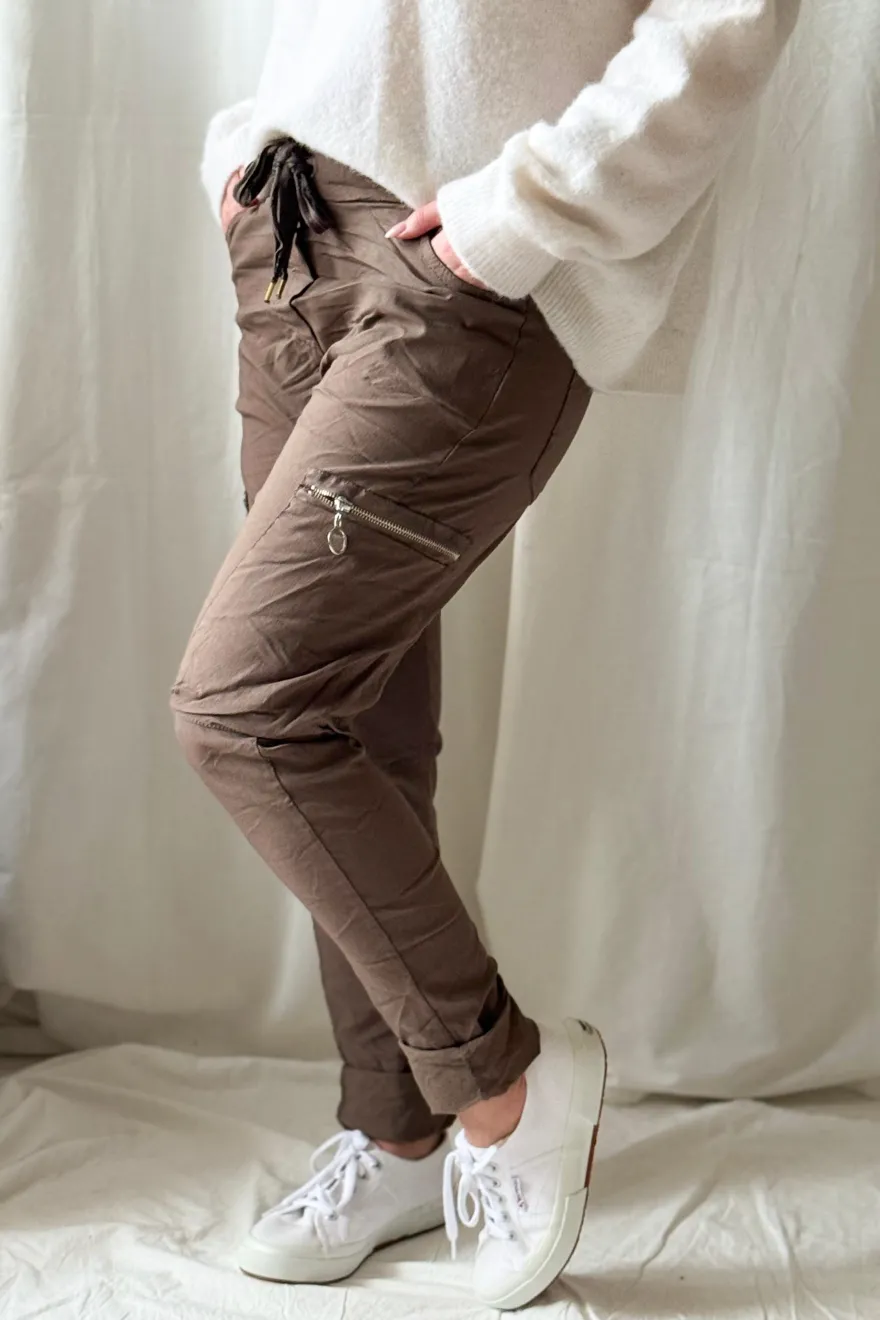 Cargo joggerit, taupe