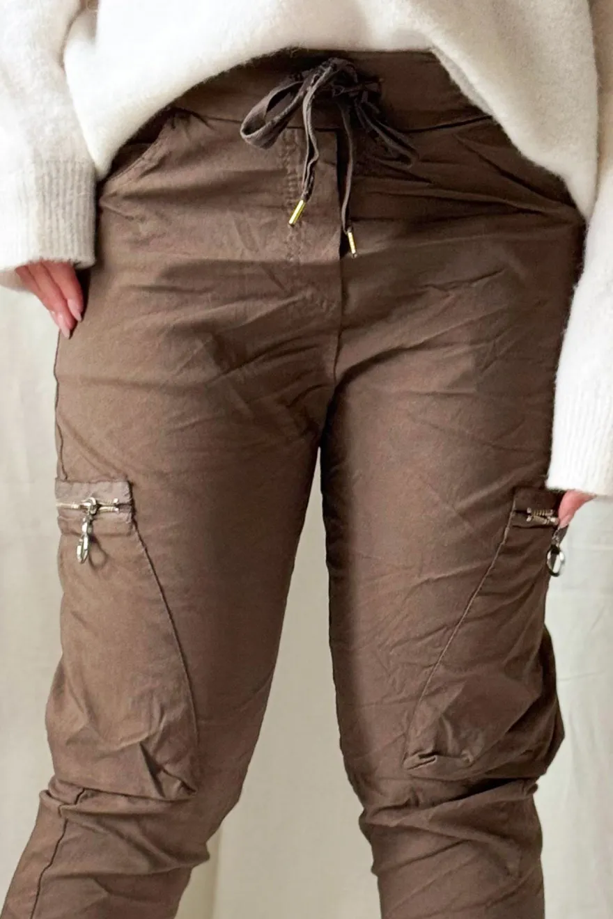 Cargo joggerit, taupe