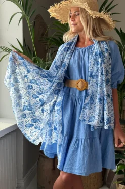 Cathy puuvillahuivi, blue