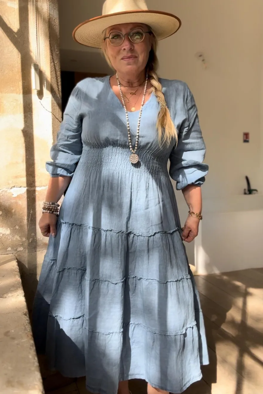 Celina pellavamekko, denim blue