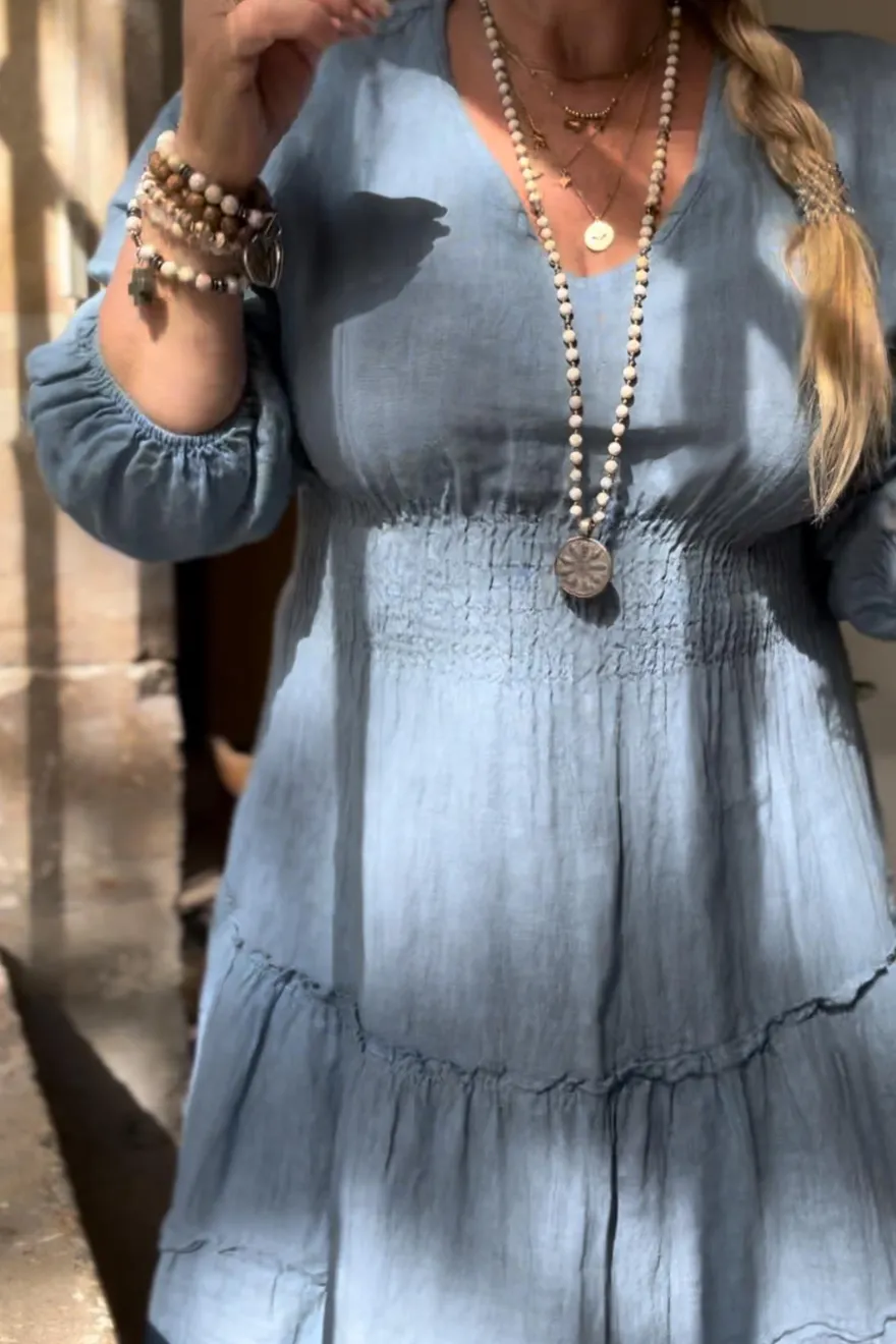 Celina pellavamekko, denim blue