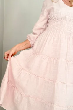 Celina pellavamekko, vaaleanpunainen