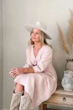 Celina pellavamekko, vaaleanpunainen