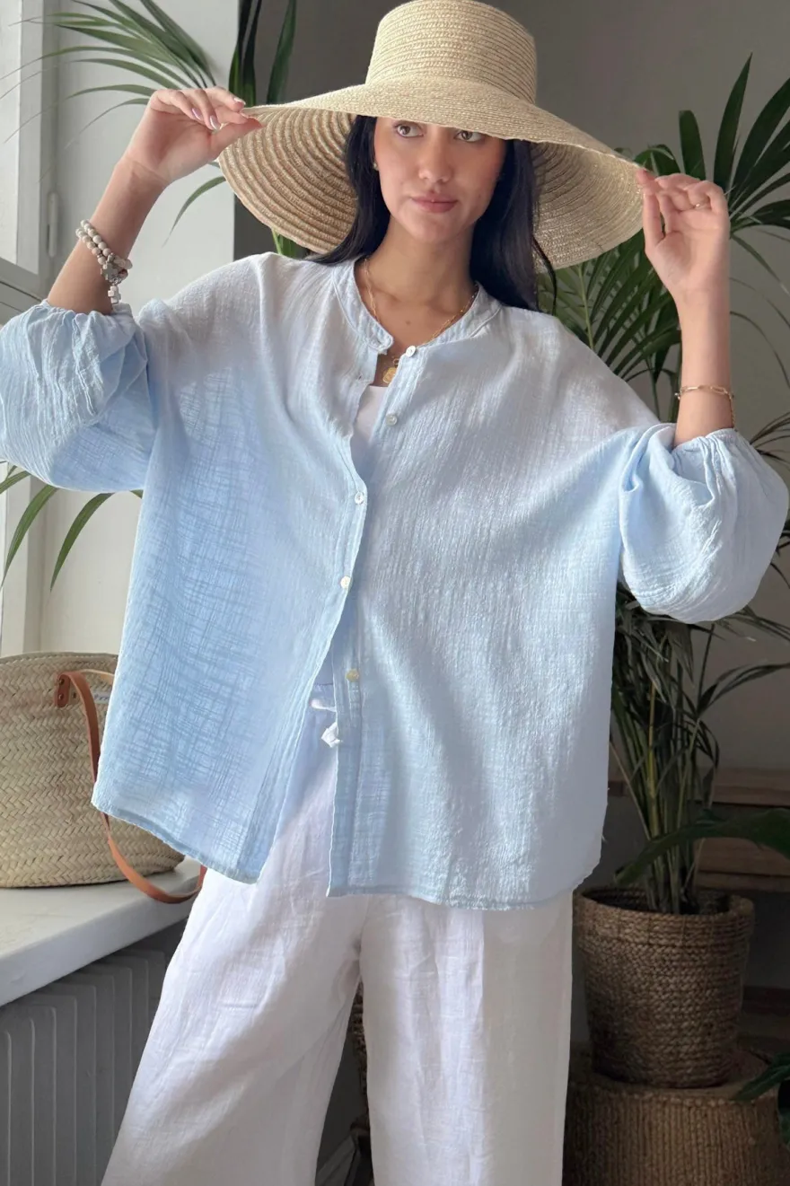 Chalky puuvillapaita, light blue