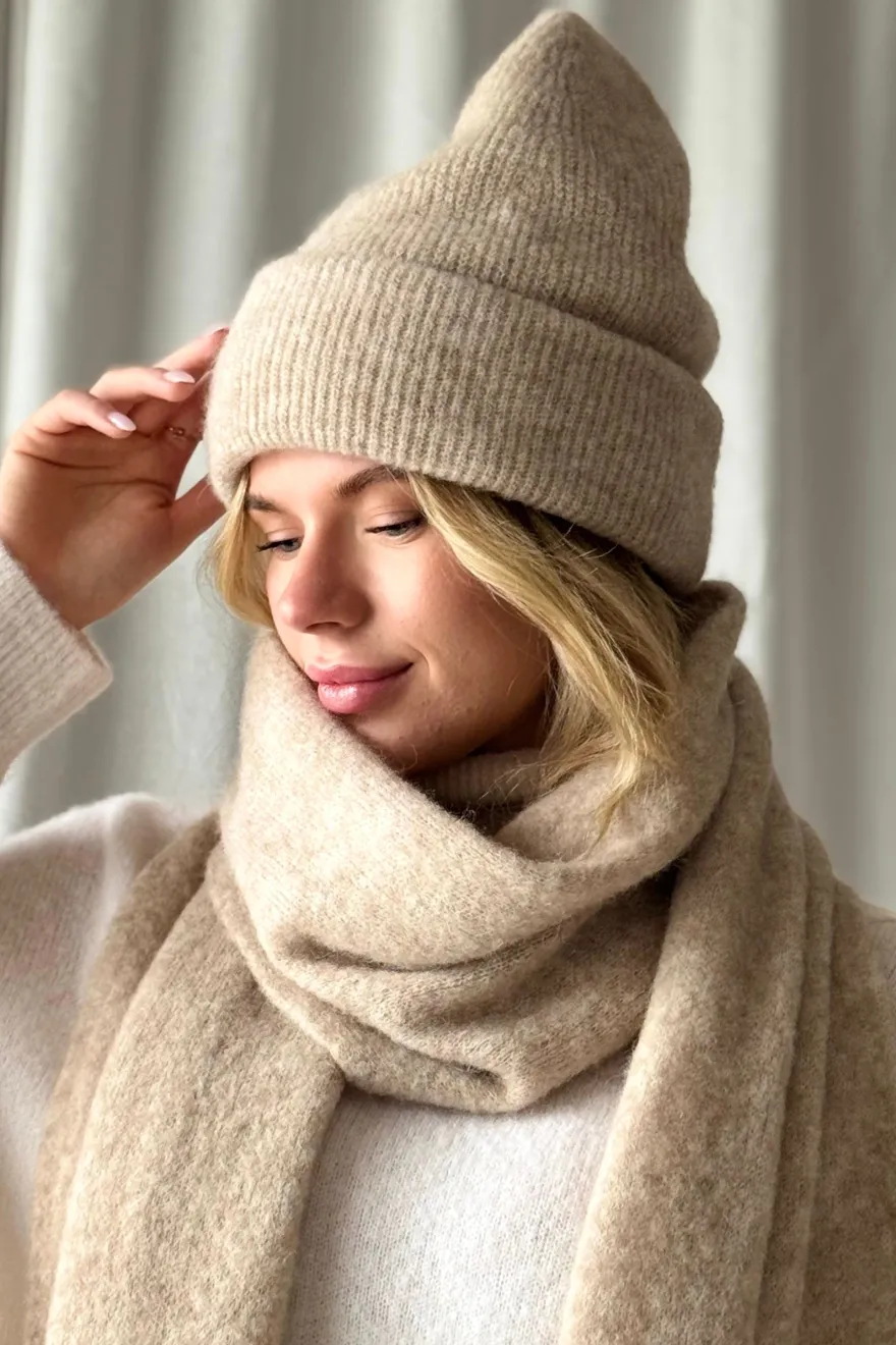 Chamonix alpakka beanie, beige