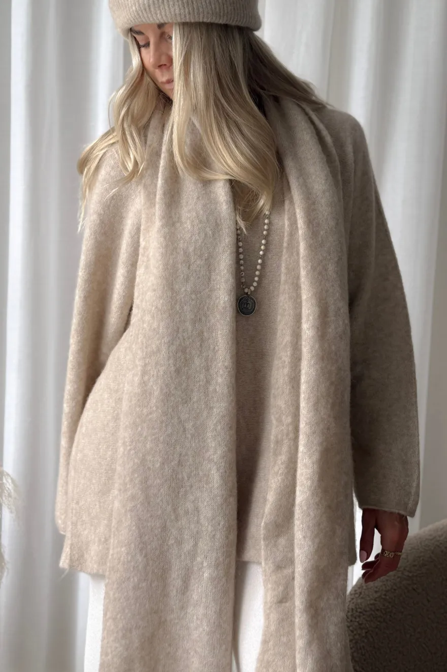 Chamonix alpakkahuivi, beige