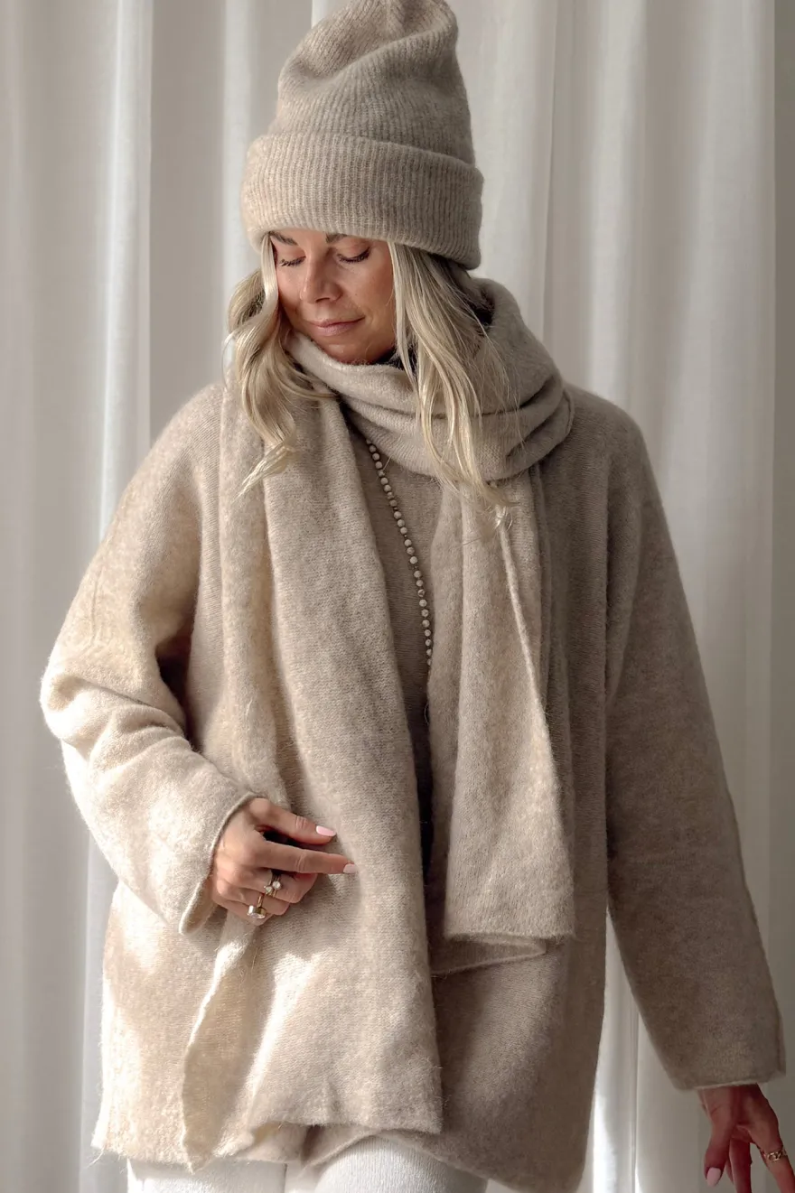 Chamonix alpakkahuivi, beige