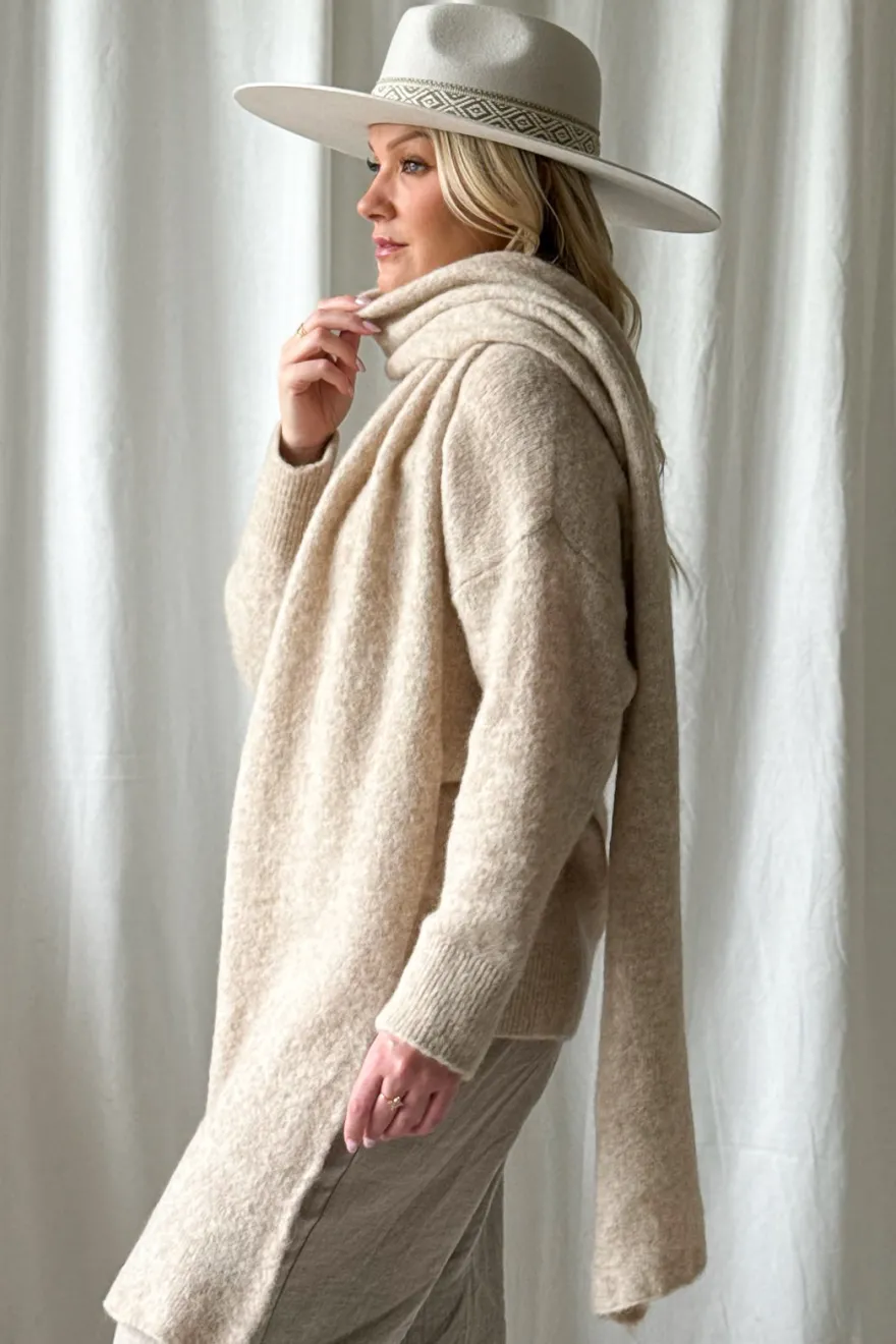 Chamonix alpakkahuivi, beige