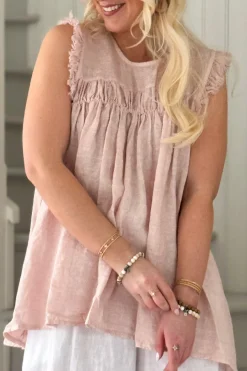 Chantel pellavatoppi, vaaleanpunainen