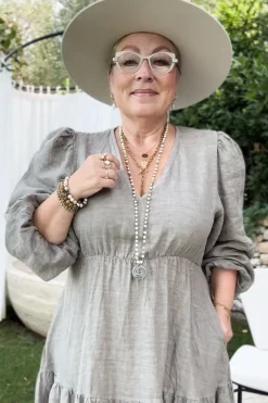 Charly pellavamekko, taupe