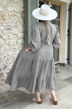 Charly pellavamekko, taupe
