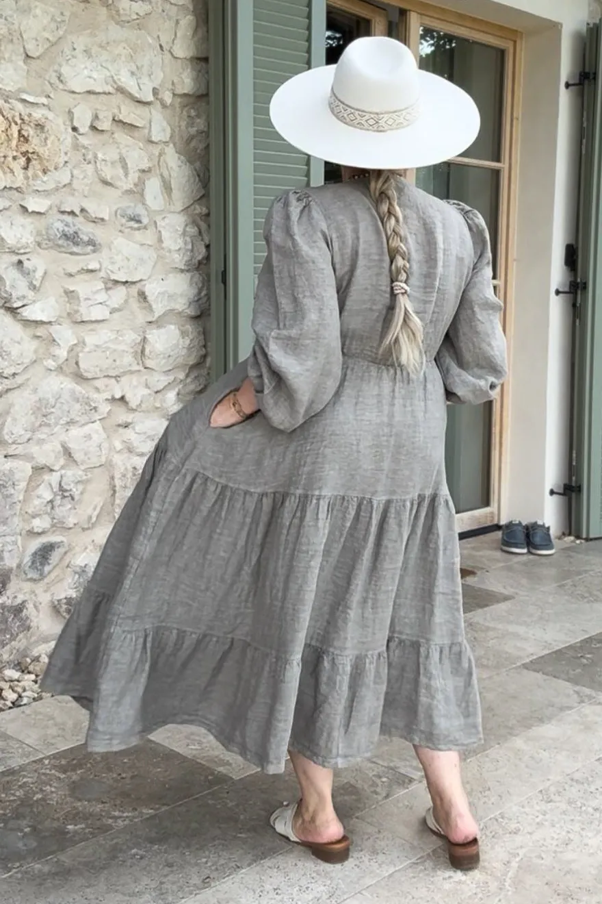 Charly pellavamekko, taupe