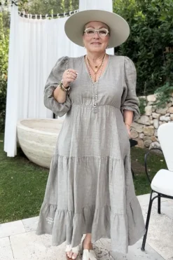 Charly pellavamekko, taupe