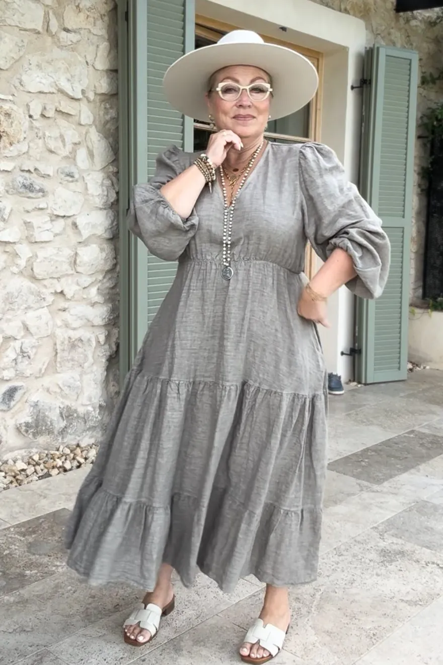 Charly pellavamekko, taupe