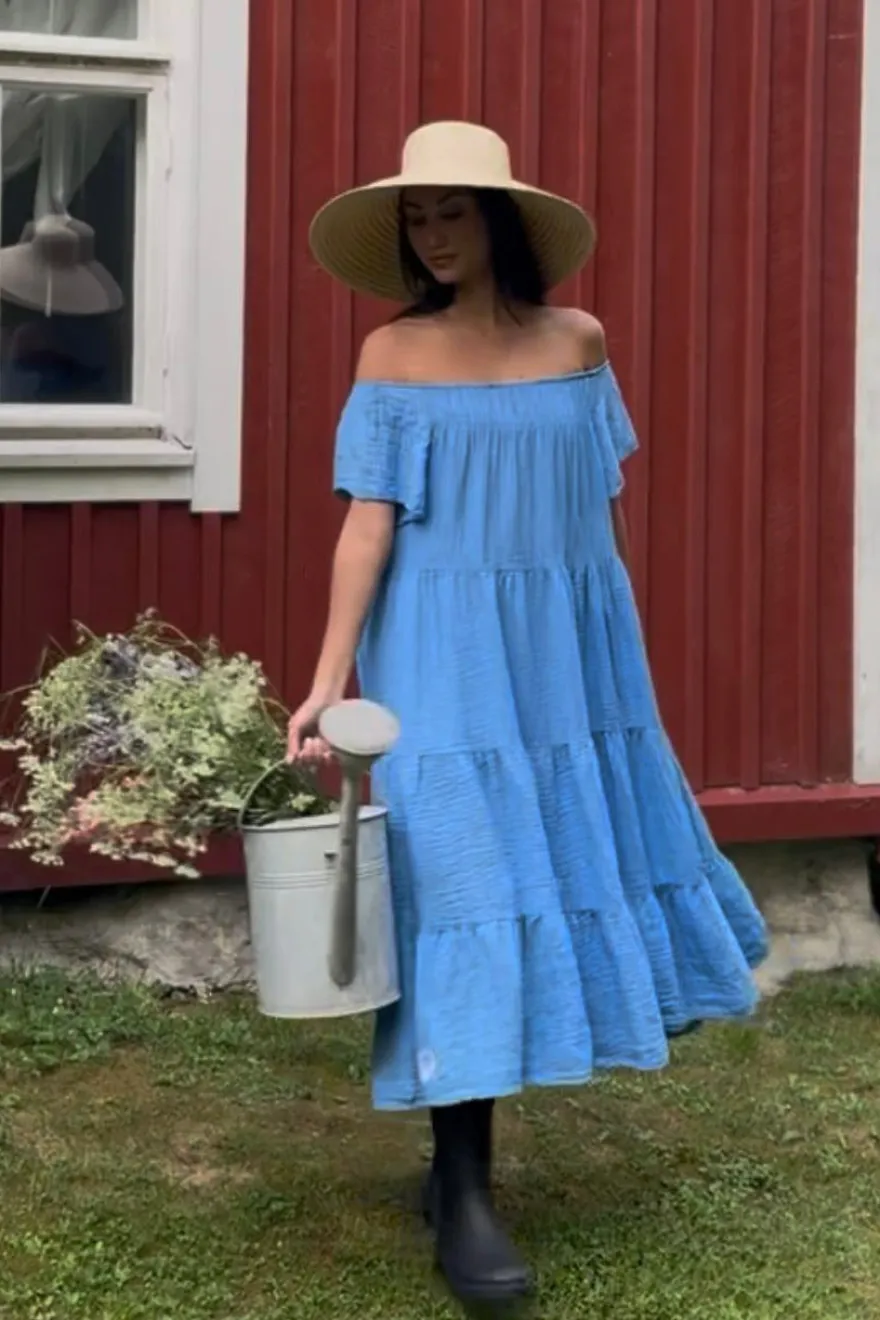 Cocomaya puuvillamekko, sininen