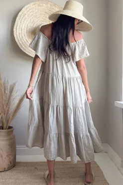 Cocomaya puuvillamekko, taupe