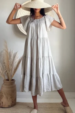 Cocomaya puuvillamekko, taupe