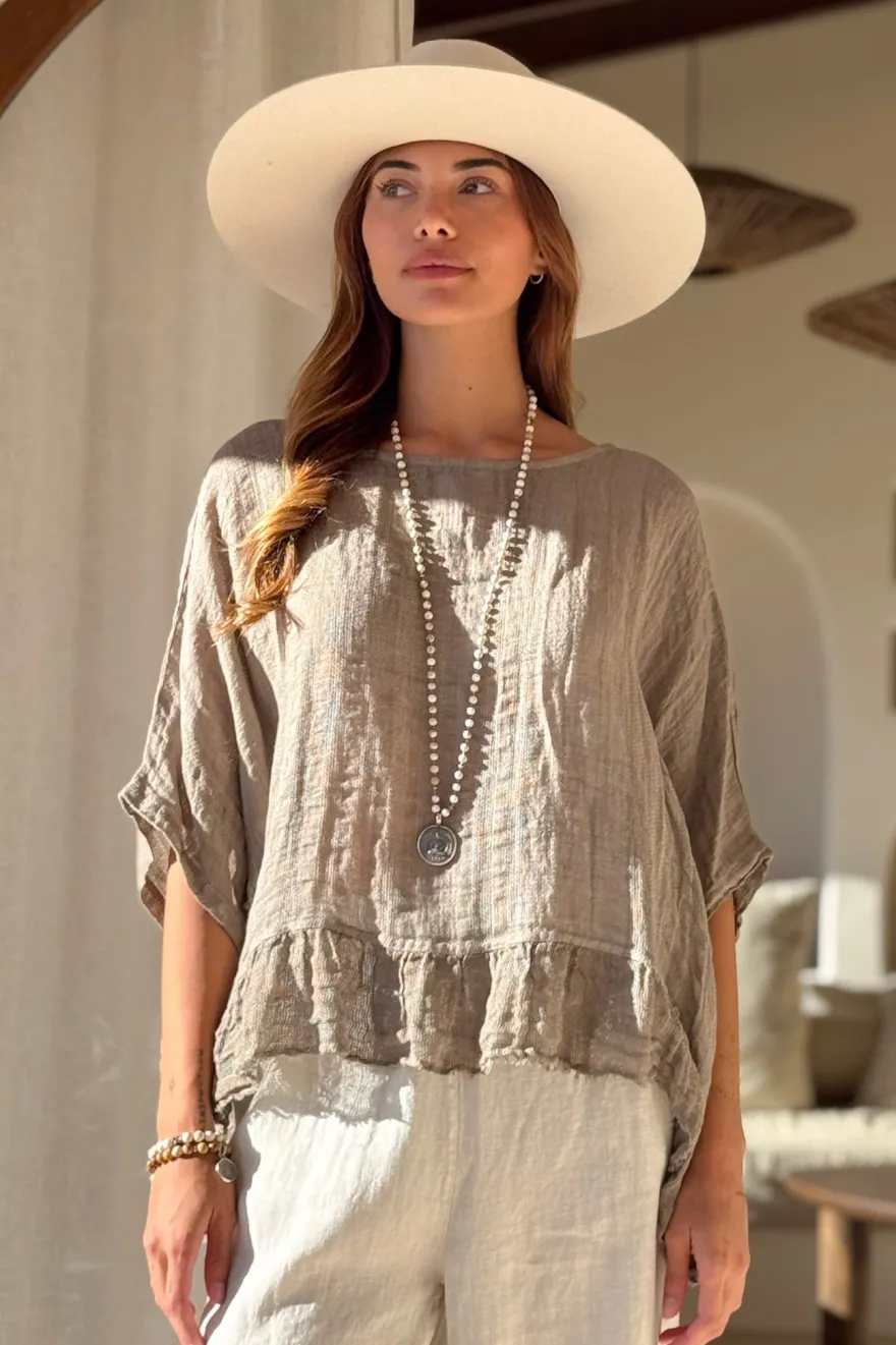 Costa mesh pellavapaita, taupe