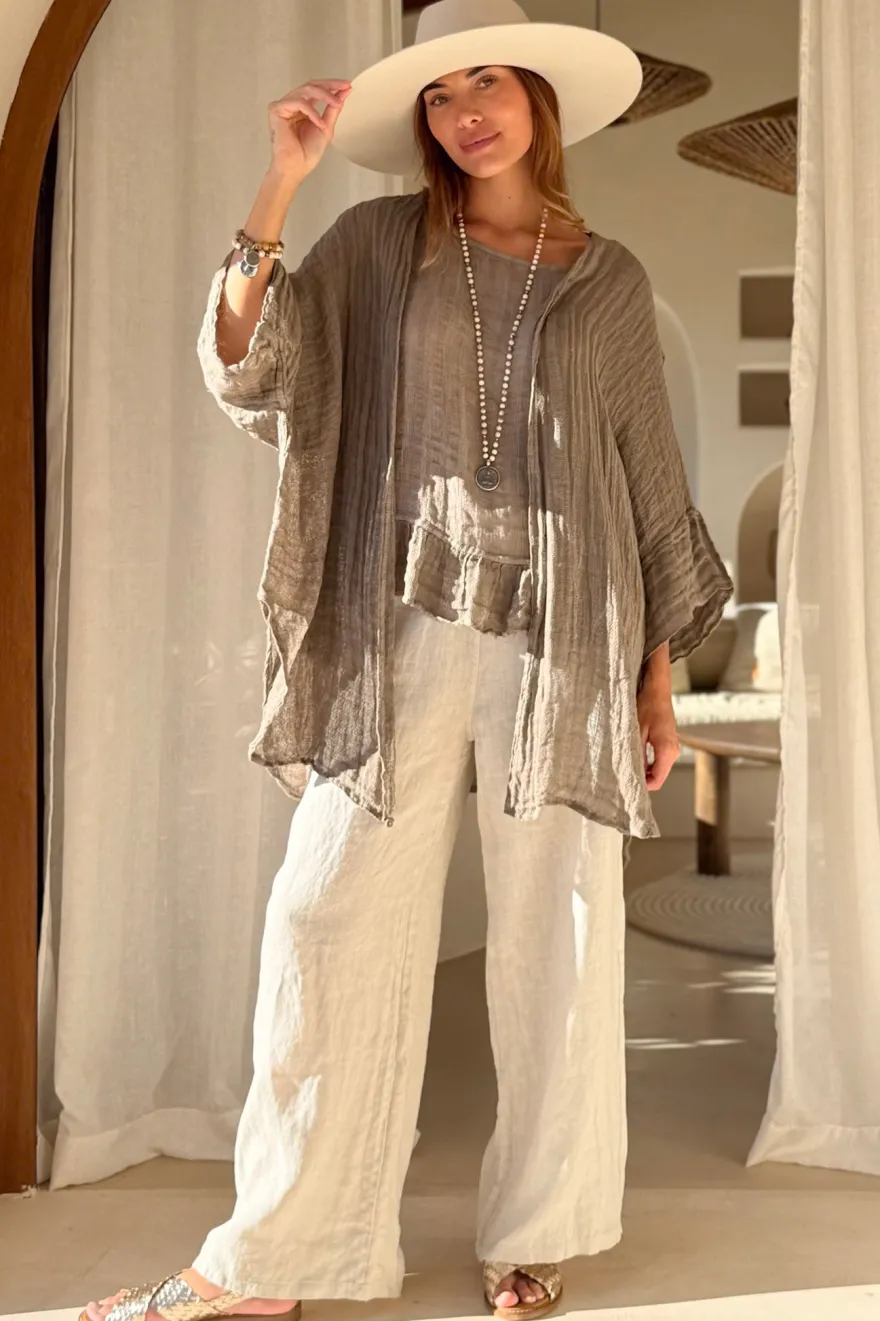 Costa mesh pellavapaita, taupe