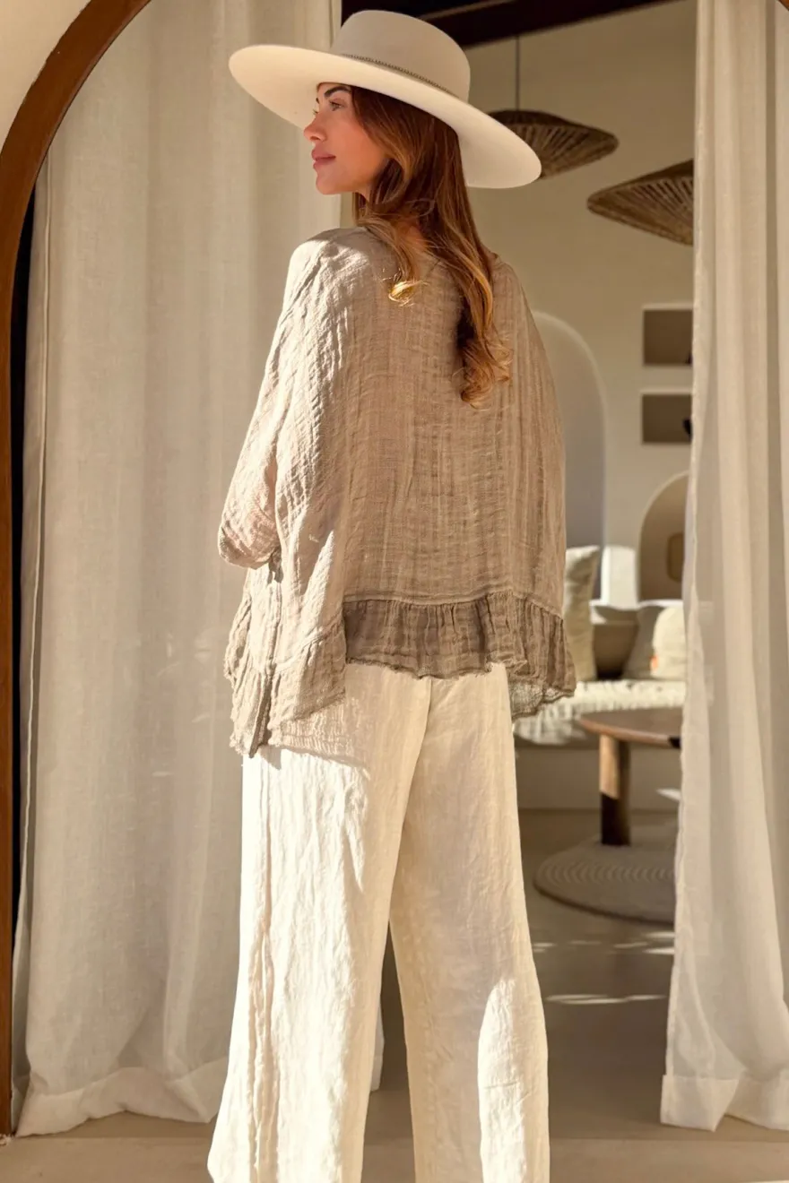 Costa mesh pellavapaita, taupe